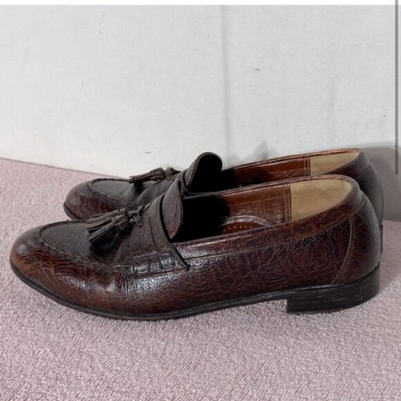 Vintage Dack Brown Antelope Leather Loafers Shoes 8.5 - Picture 2 of 13